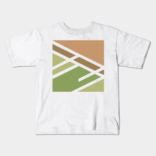 Green brown Minimalist marble modern and cool Kids T-Shirt